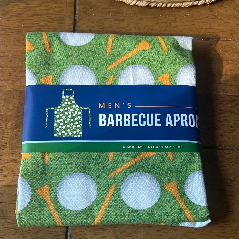 Green and Orange Men's Barbecue Apron
